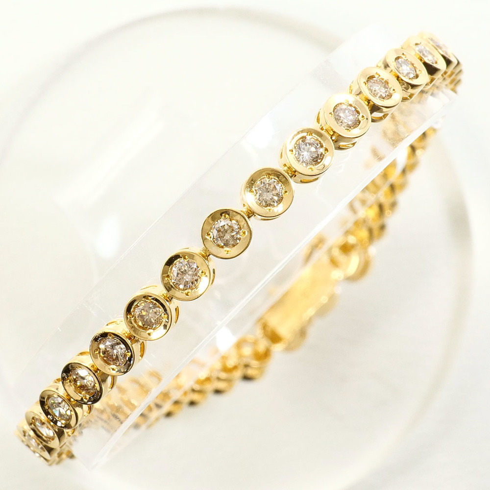 VINTAGE 18k Gold Diamond Charm Bracelet